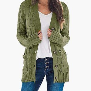 NWOT Cardigan Green XL